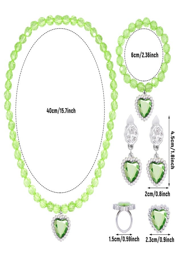 obmwang Princess Costume Accessories Princess Crown Gloves Necklace Bracelet Ring Earrings for Halloween Dress Up Party - Image 2